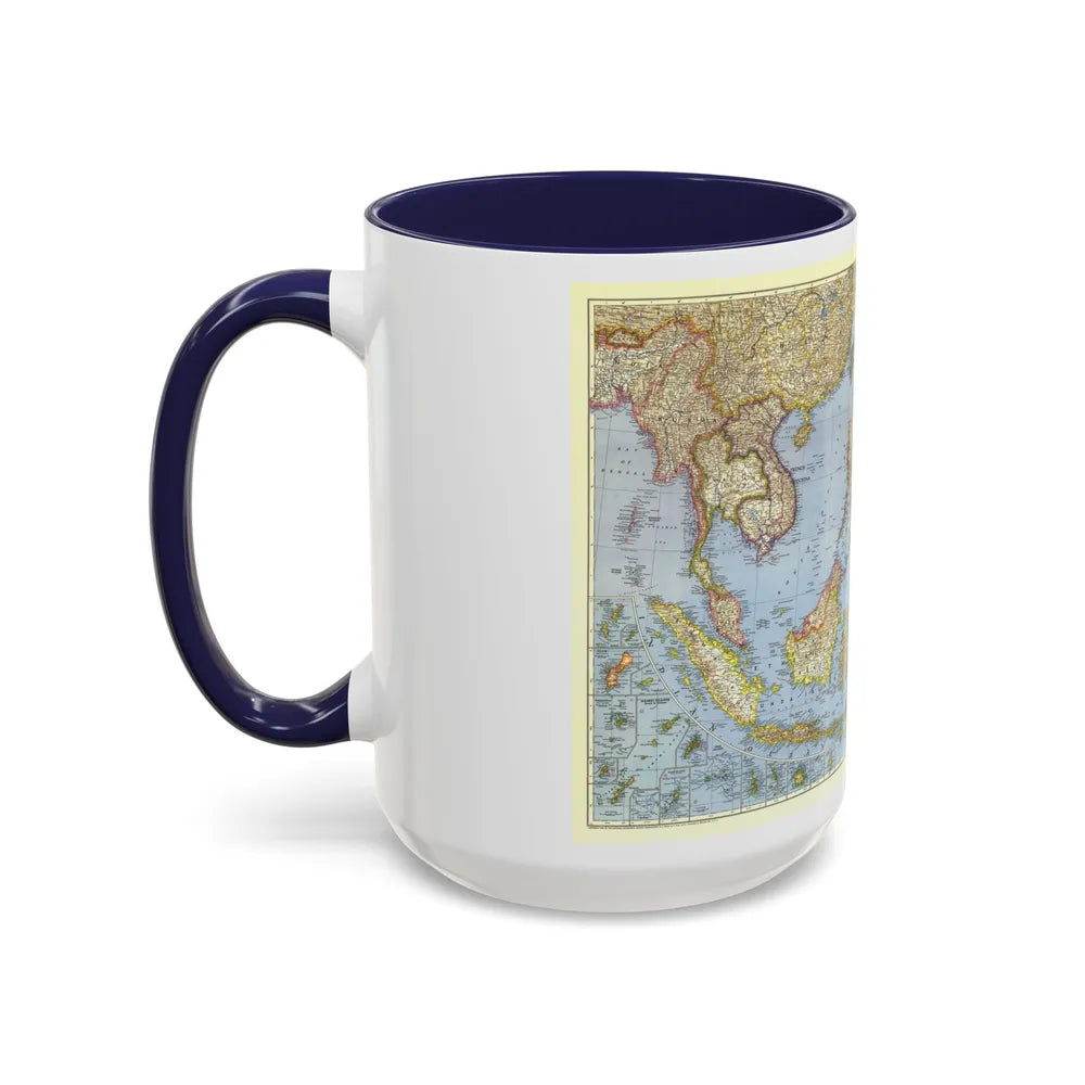 Asia - Southeast (1944) (Map) Accent Coffee Mug-Go Mug Yourself