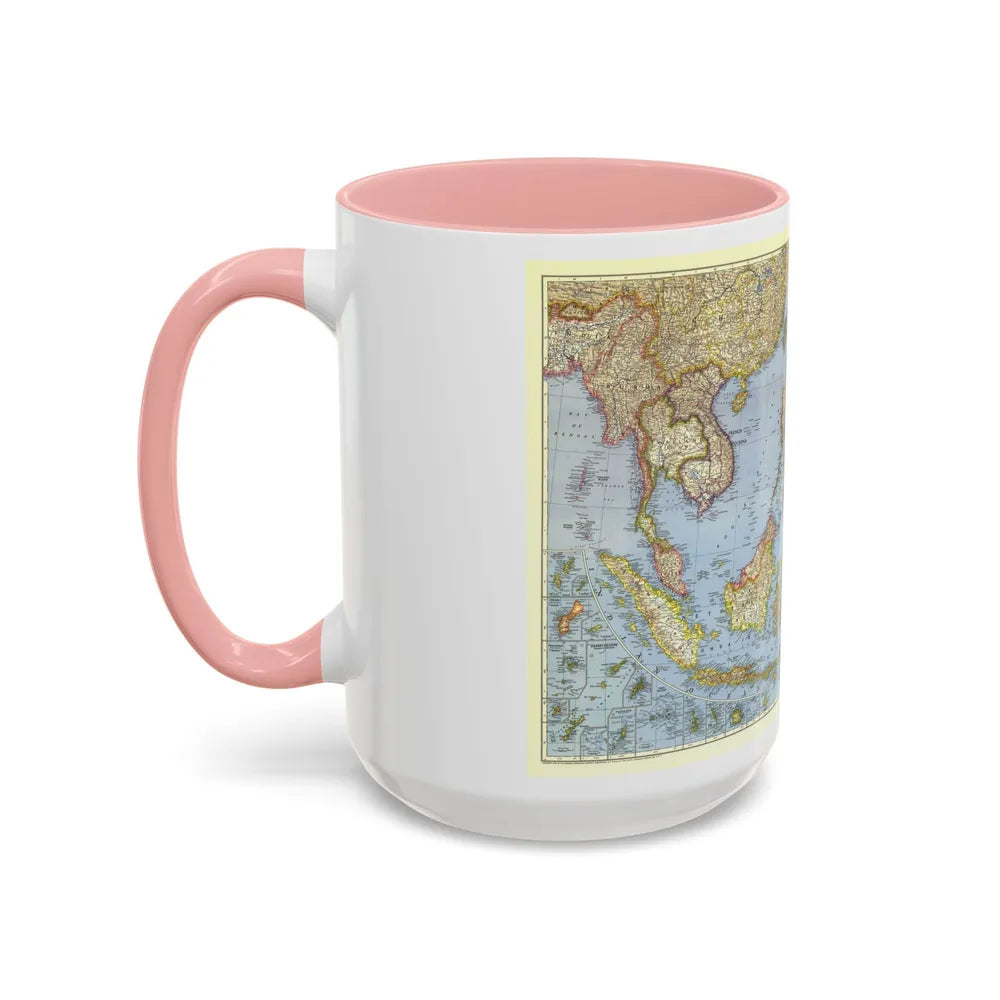 Asia - Southeast (1944) (Map) Accent Coffee Mug-Go Mug Yourself