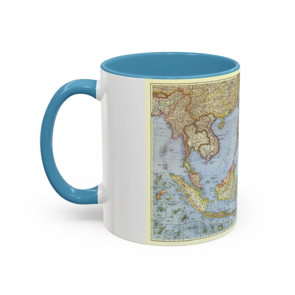 Asia - Southeast (1944) (Map) Accent Coffee Mug-Go Mug Yourself