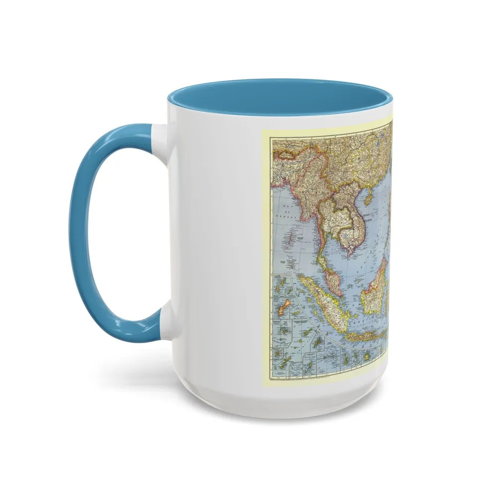 Asia - Southeast (1944) (Map) Accent Coffee Mug-Go Mug Yourself