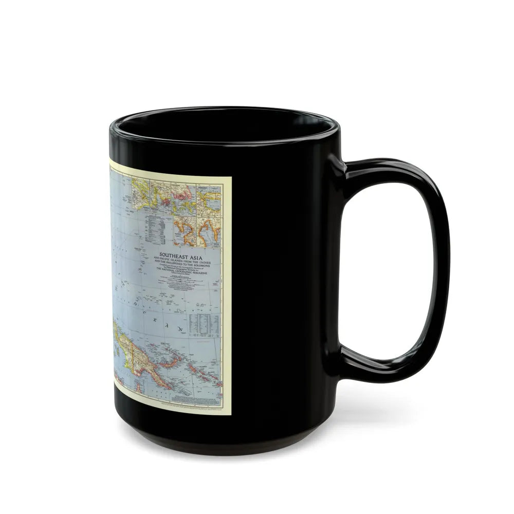 Asia - Southeast (1944) (Map) Black Coffee Mug-Go Mug Yourself