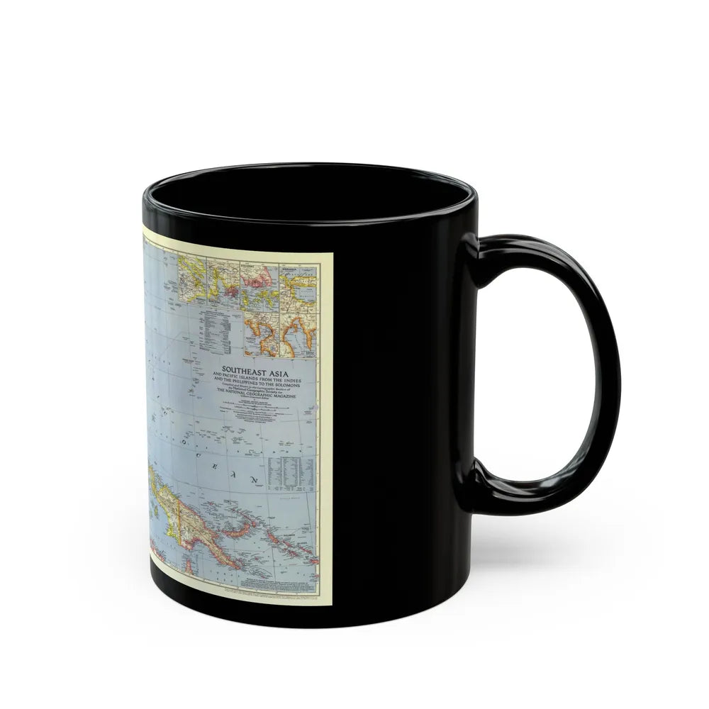 Asia - Southeast (1944) (Map) Black Coffee Mug-Go Mug Yourself