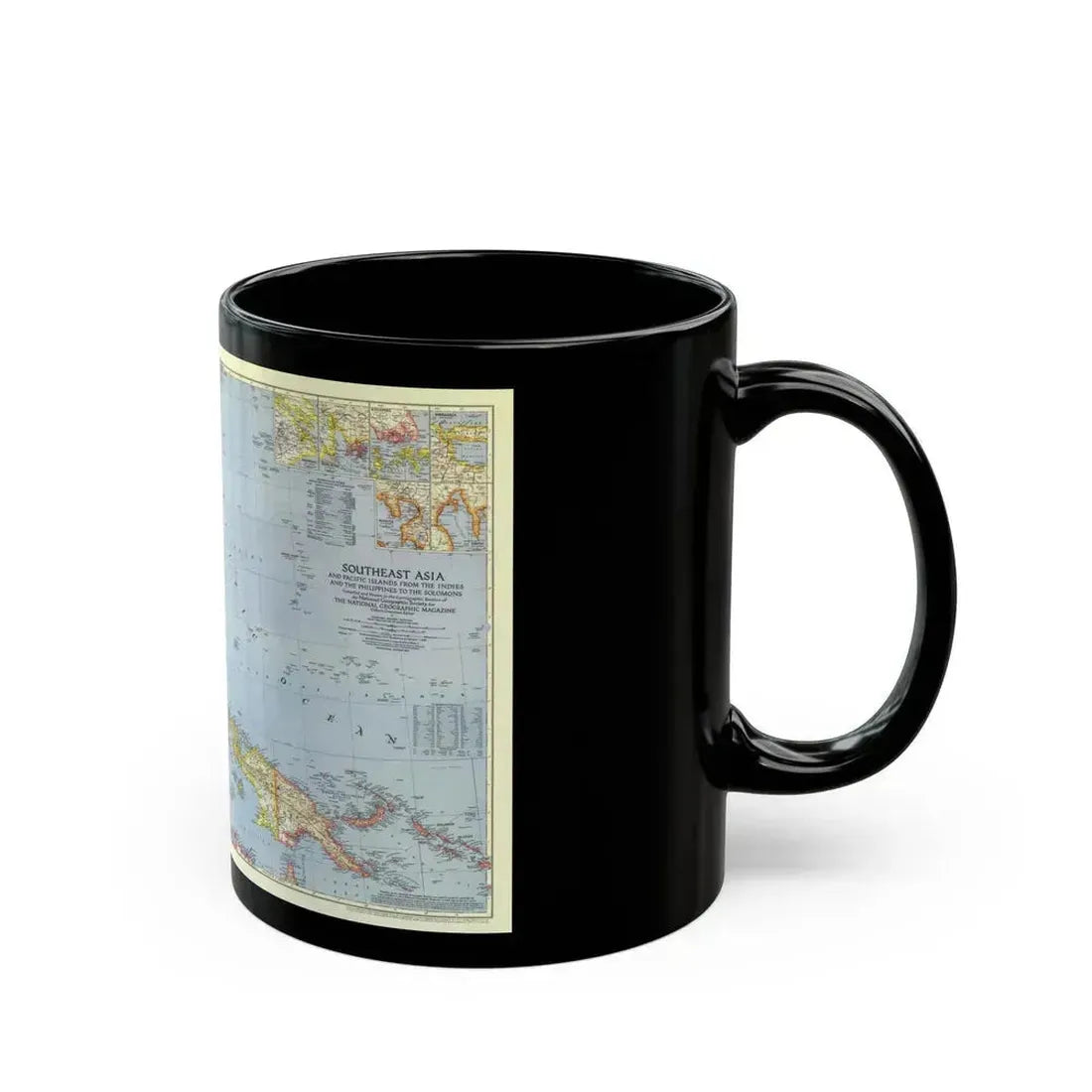 Asia - Southeast (1944) (Map) Black Coffee Mug - Go Mug Yourself