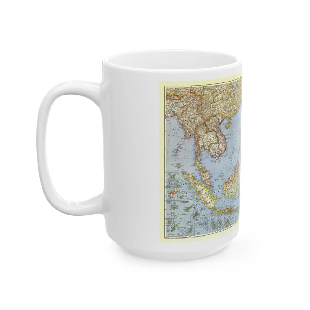 Asia - Southeast (1944) (Map) White Coffee Mug-Go Mug Yourself