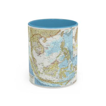 Asia - Southeast (1955) (Map) Accent Coffee Mug-11oz-Light Blue-Go Mug Yourself