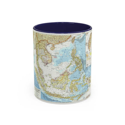 Asia - Southeast (1955) (Map) Accent Coffee Mug-11oz-Navy-Go Mug Yourself