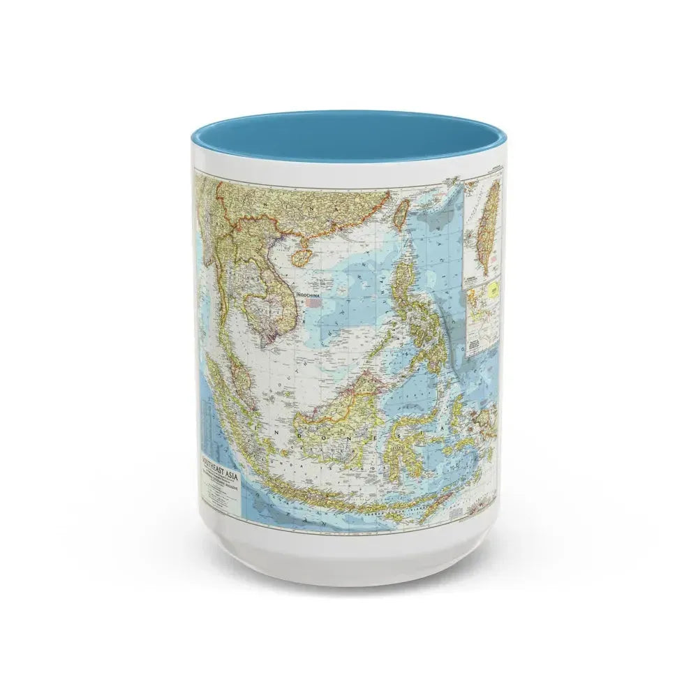 Asia - Southeast (1955) (Map) Accent Coffee Mug 15oz Light Blue - Go Mug Yourself