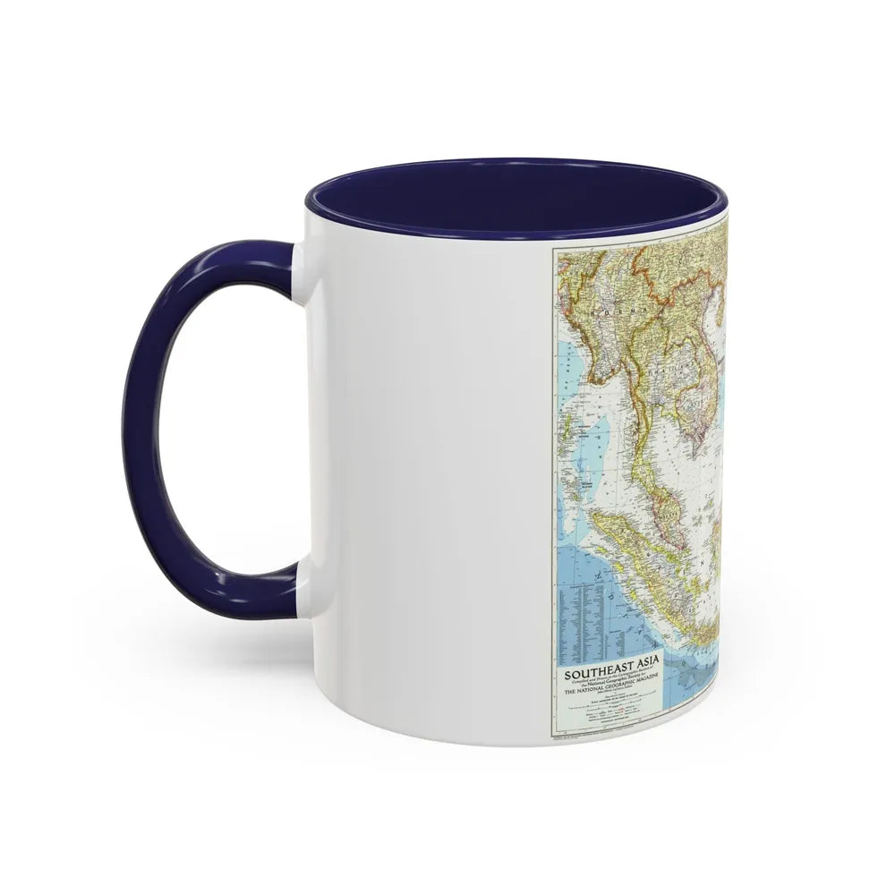 Asia - Southeast (1955) (Map) Accent Coffee Mug-Go Mug Yourself