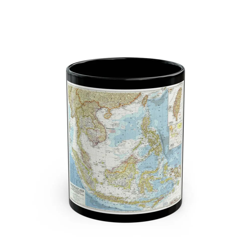 Asia - Southeast (1955) (Map) Black Coffee Mug-11oz-Go Mug Yourself