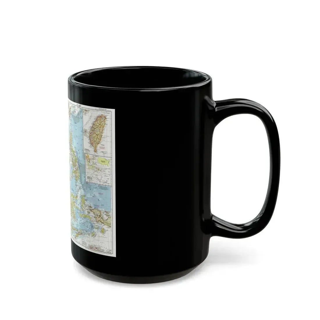 Asia - Southeast (1955) (Map) Black Coffee Mug - Go Mug Yourself
