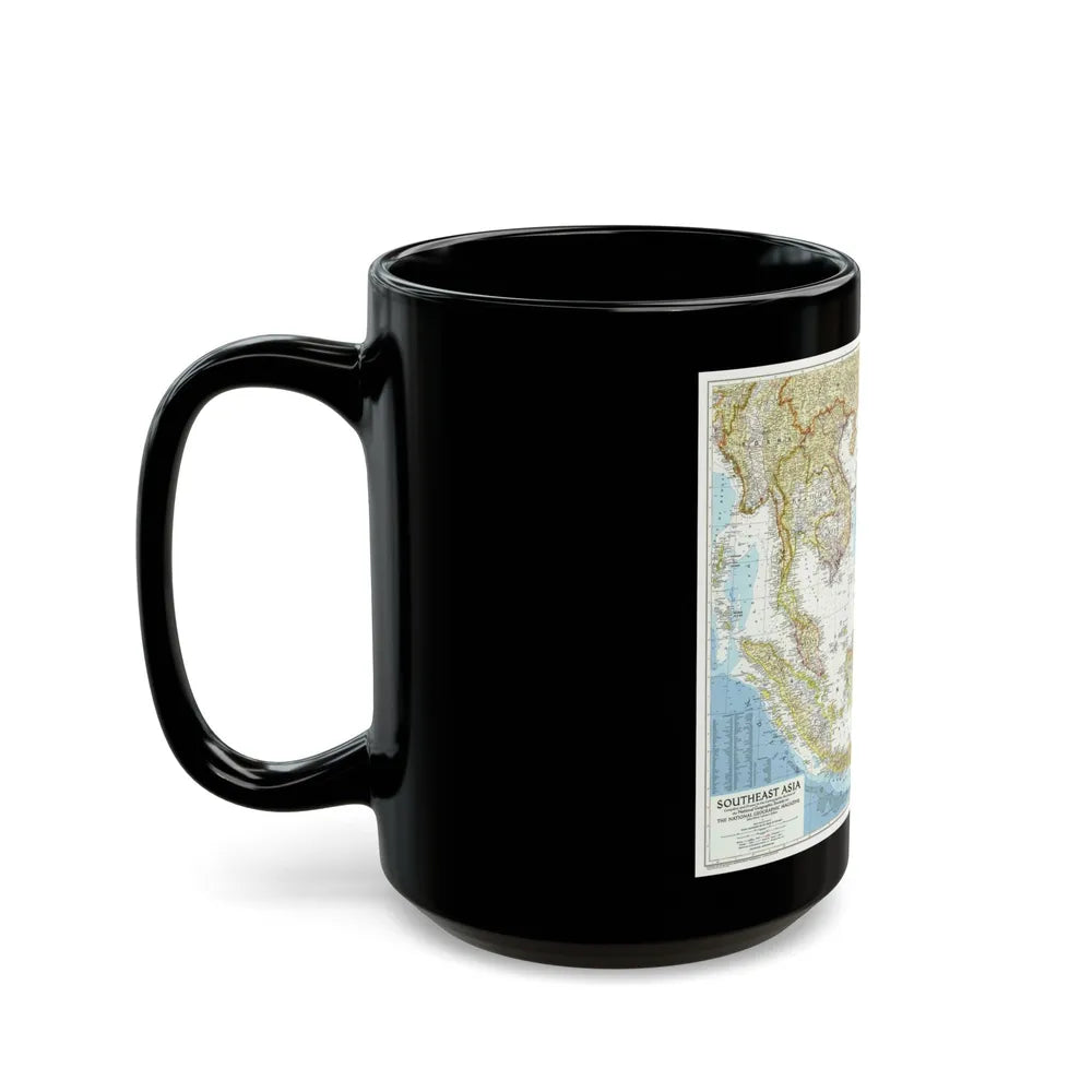 Asia - Southeast (1955) (Map) Black Coffee Mug-Go Mug Yourself