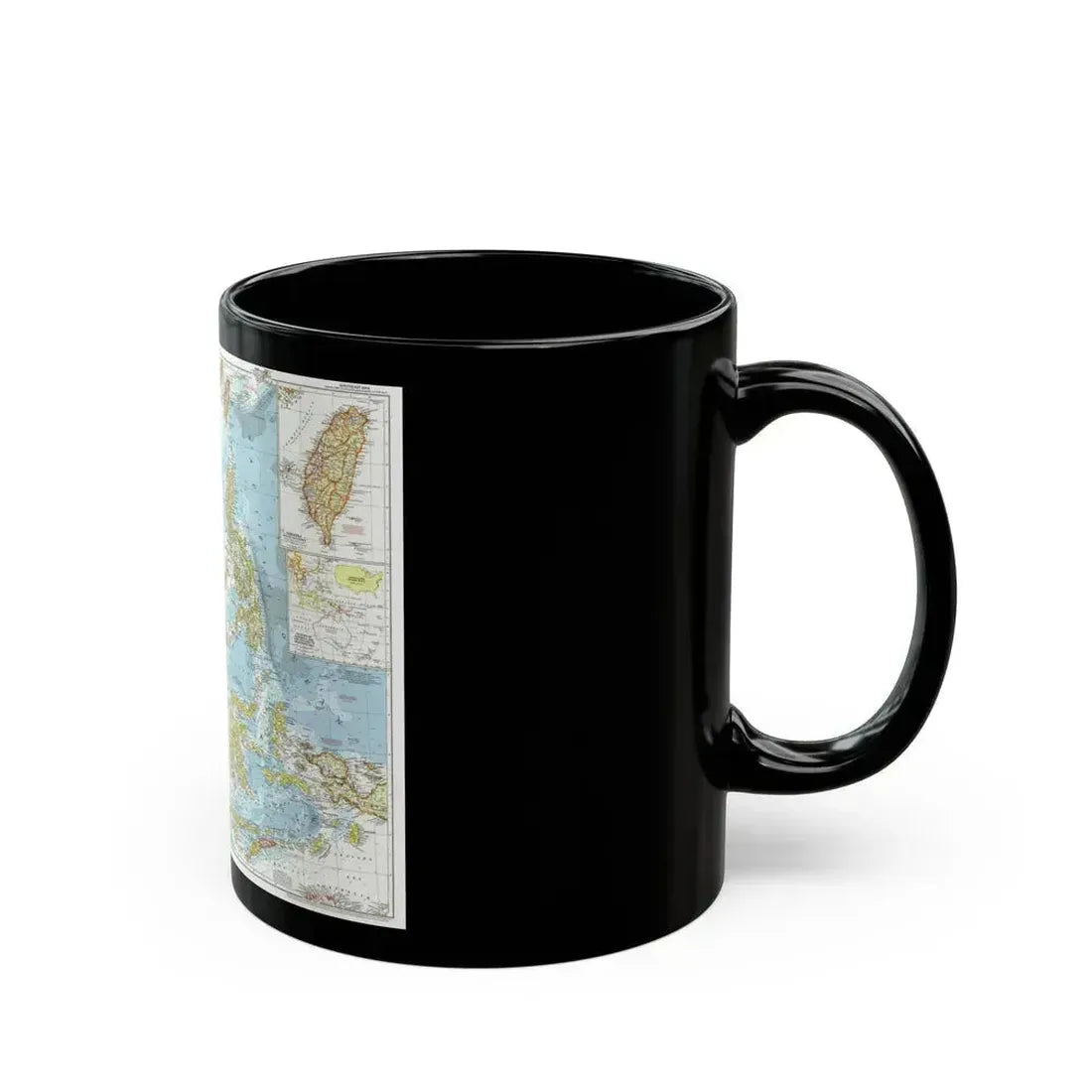 Asia - Southeast (1955) (Map) Black Coffee Mug - Go Mug Yourself