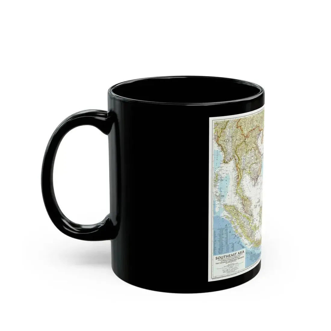 Asia - Southeast (1955) (Map) Black Coffee Mug - Go Mug Yourself