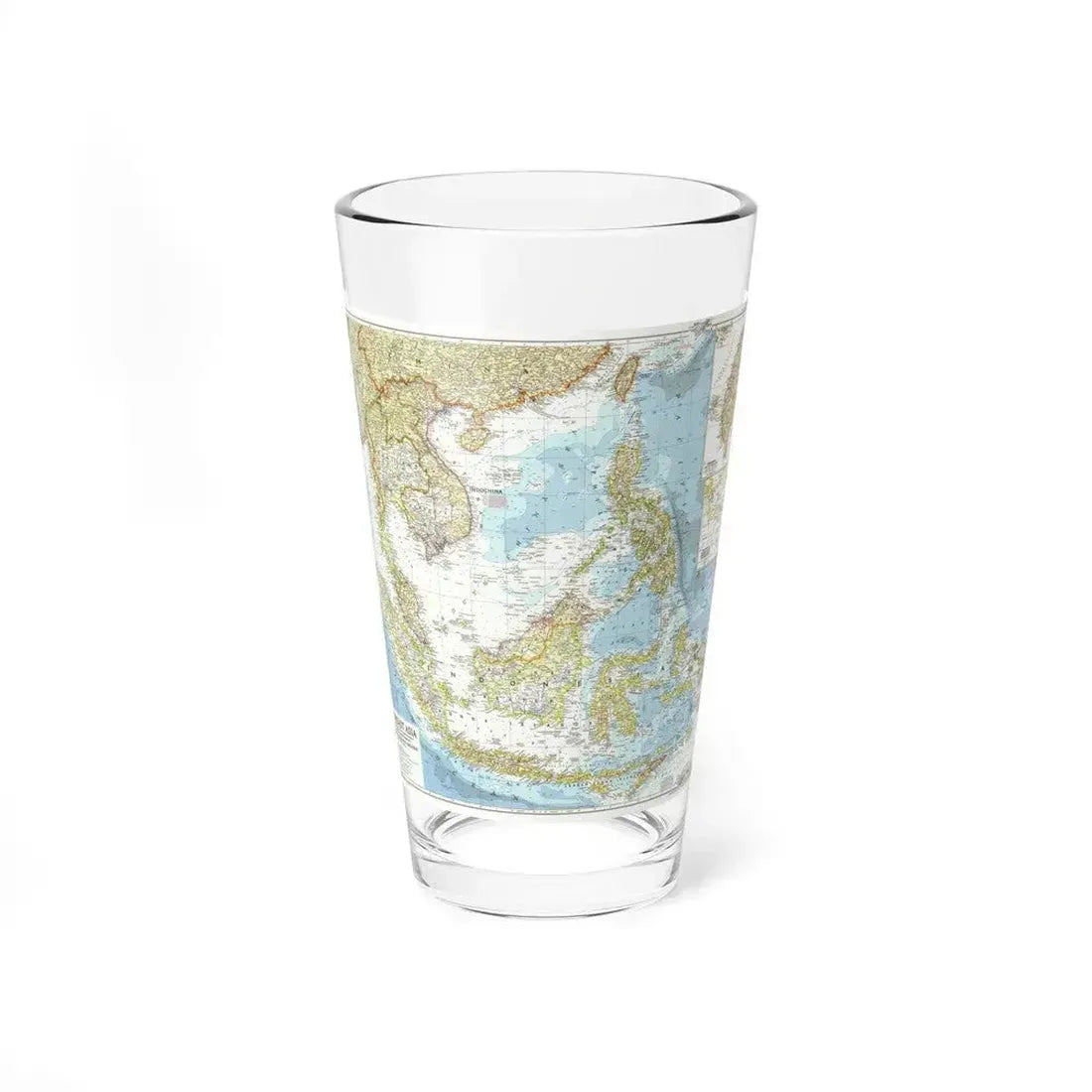 Asia - Southeast (1955) (Map) Pint Glass 16oz 16oz - Go Mug Yourself