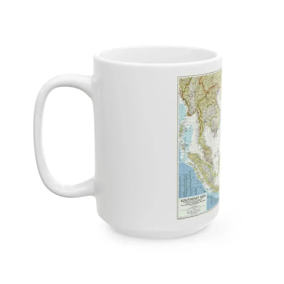 Asia - Southeast (1955) (Map) White Coffee Mug - Go Mug Yourself