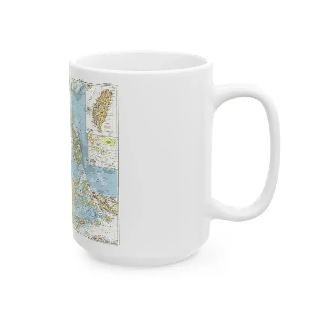 Asia - Southeast (1955) (Map) White Coffee Mug - Go Mug Yourself