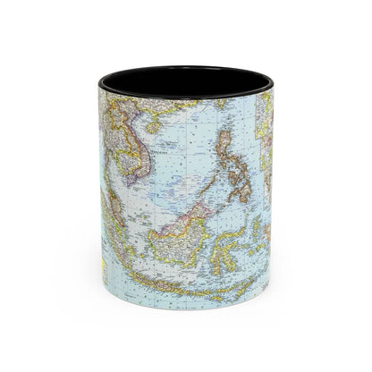 Asia - Southeast (1961) (Map) Accent Coffee Mug-11oz-Black-Go Mug Yourself