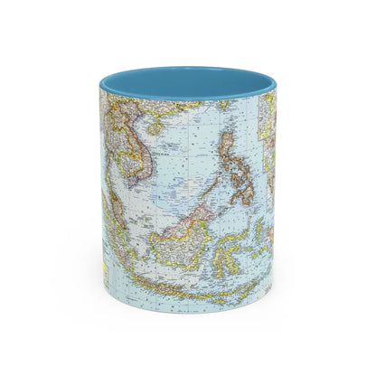 Asia - Southeast (1961) (Map) Accent Coffee Mug-11oz-Light Blue-Go Mug Yourself