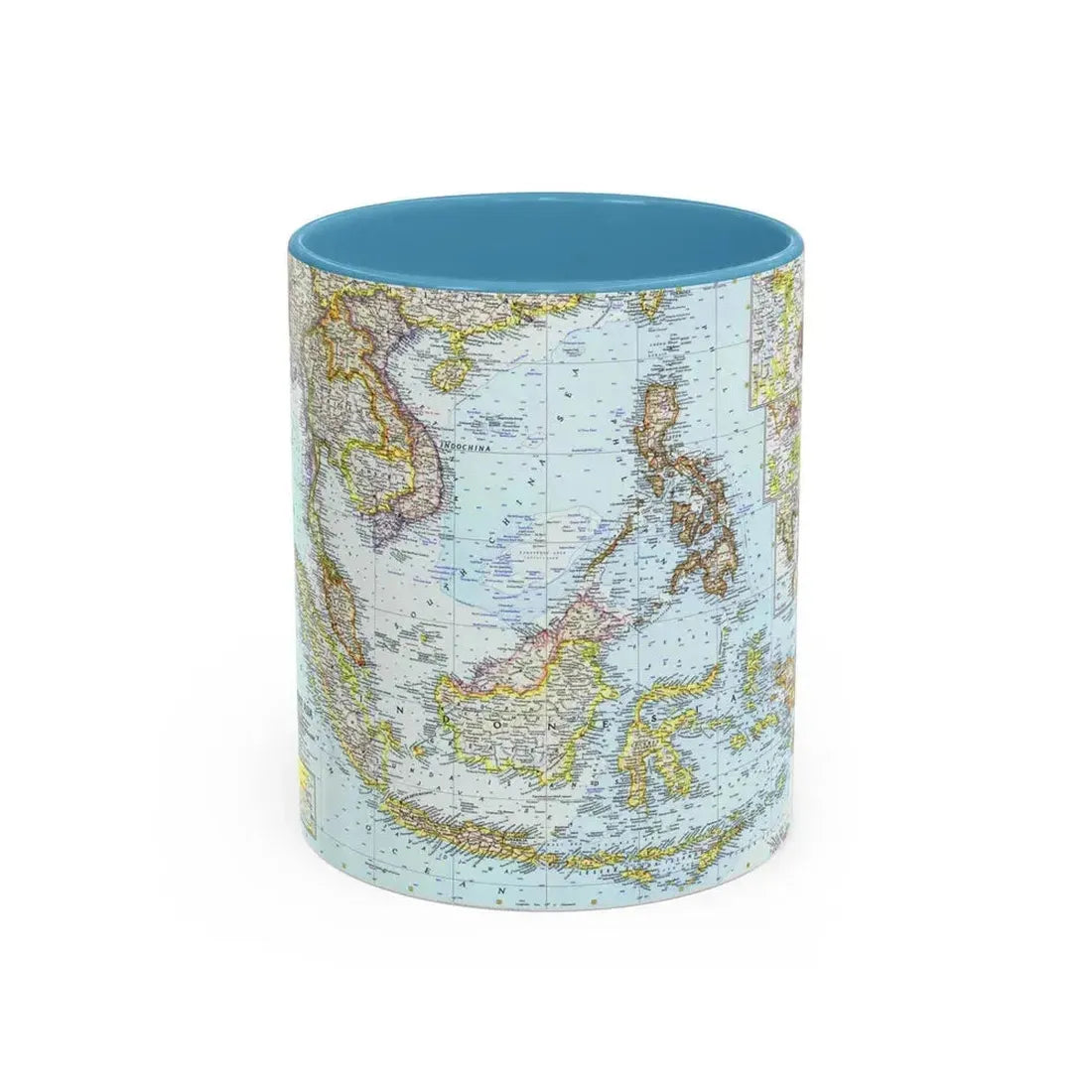 Asia - Southeast (1961) (Map) Accent Coffee Mug 11oz Light Blue - Go Mug Yourself