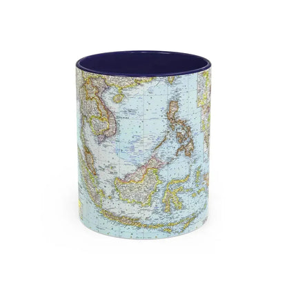 Asia - Southeast (1961) (Map) Accent Coffee Mug 11oz Navy - Go Mug Yourself