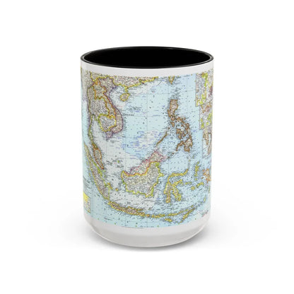 Asia - Southeast (1961) (Map) Accent Coffee Mug-15oz-Black-Go Mug Yourself