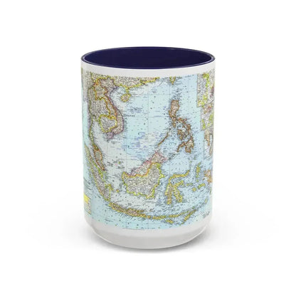 Asia - Southeast (1961) (Map) Accent Coffee Mug 15oz Navy - Go Mug Yourself