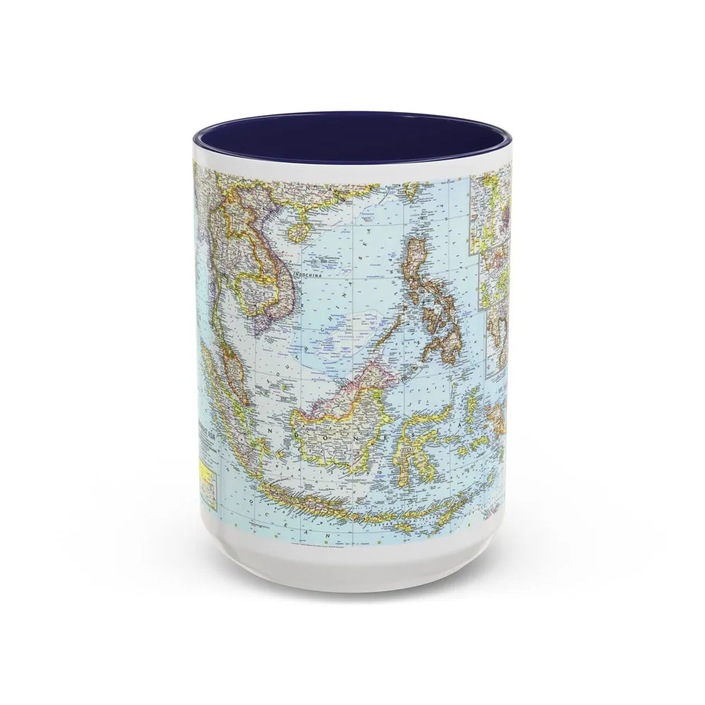 Asia - Southeast (1961) (Map) Accent Coffee Mug-15oz-Navy-Go Mug Yourself