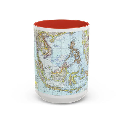 Asia - Southeast (1961) (Map) Accent Coffee Mug-15oz-Red-Go Mug Yourself