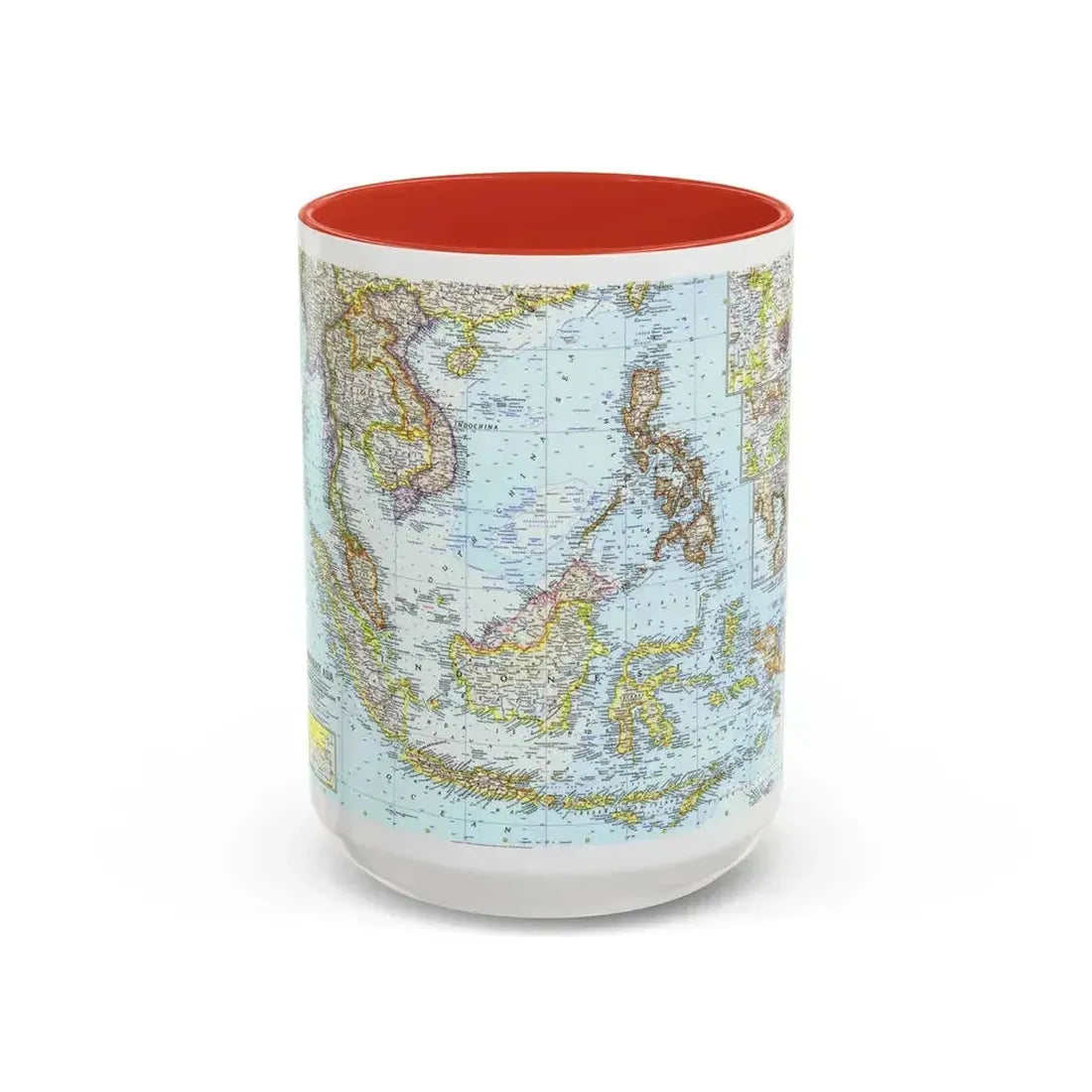 Asia - Southeast (1961) (Map) Accent Coffee Mug 15oz Red - Go Mug Yourself