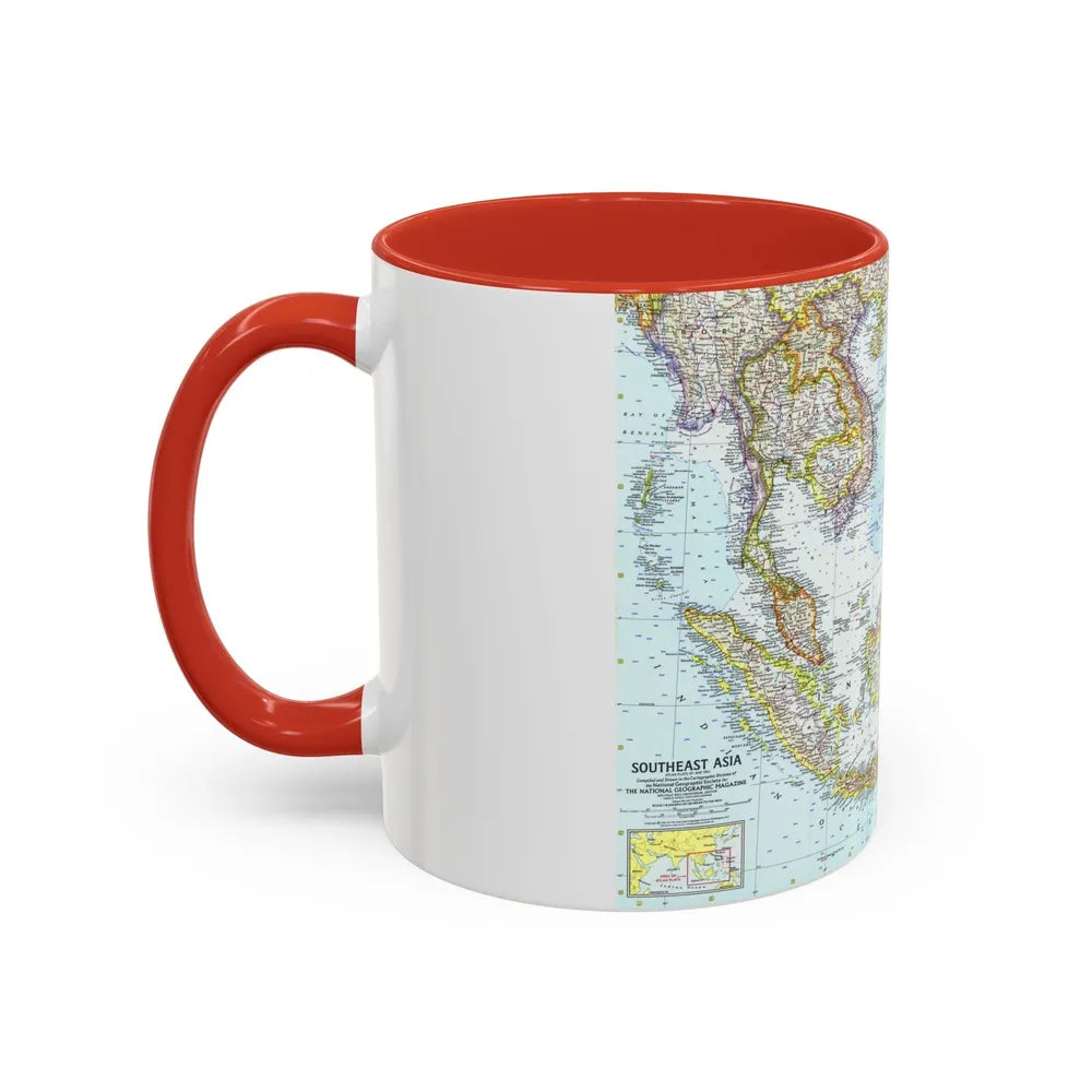 Asia - Southeast (1961) (Map) Accent Coffee Mug-Go Mug Yourself