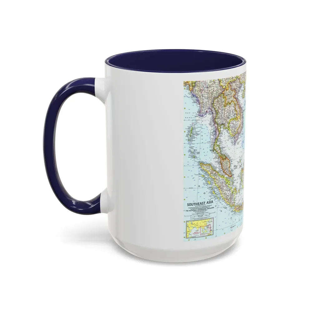 Asia - Southeast (1961) (Map) Accent Coffee Mug-Go Mug Yourself