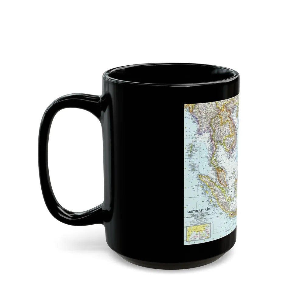 Asia - Southeast (1961) (Map) Black Coffee Mug-Go Mug Yourself