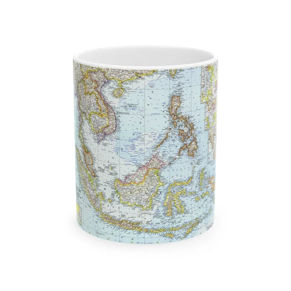 Asia - Southeast (1961) (Map) White Coffee Mug-11oz-Go Mug Yourself