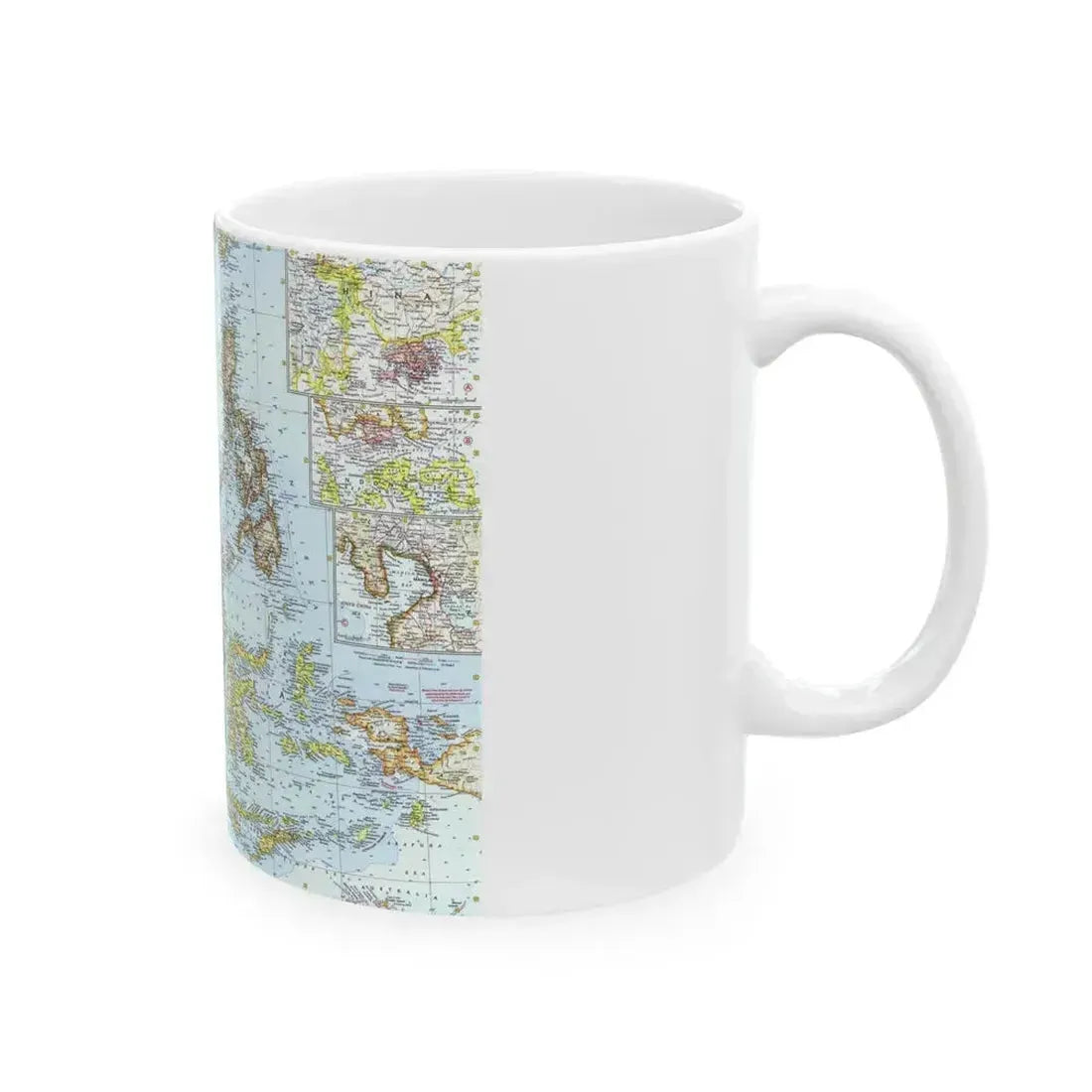 Asia - Southeast (1961) (Map) White Coffee Mug - Go Mug Yourself