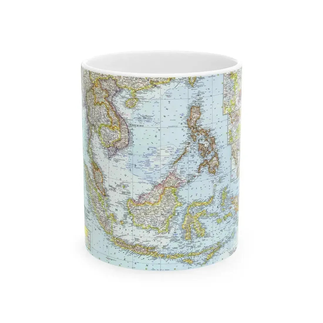 Asia - Southeast (1961) (Map) White Coffee Mug - Go Mug Yourself