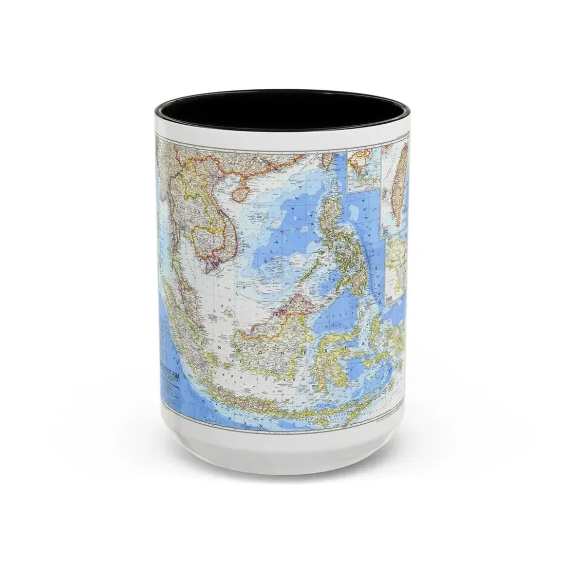 Asia - Southeast (1968) (Map) Accent Coffee Mug 15oz Black - Go Mug Yourself