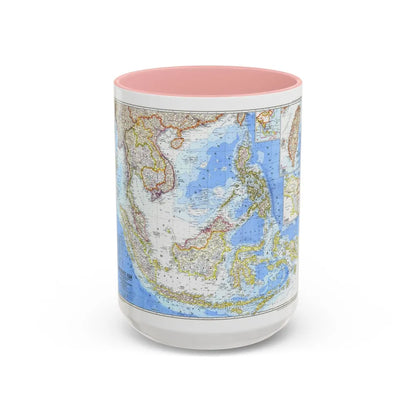 Asia - Southeast (1968) (Map) Accent Coffee Mug-15oz-Pink-Go Mug Yourself