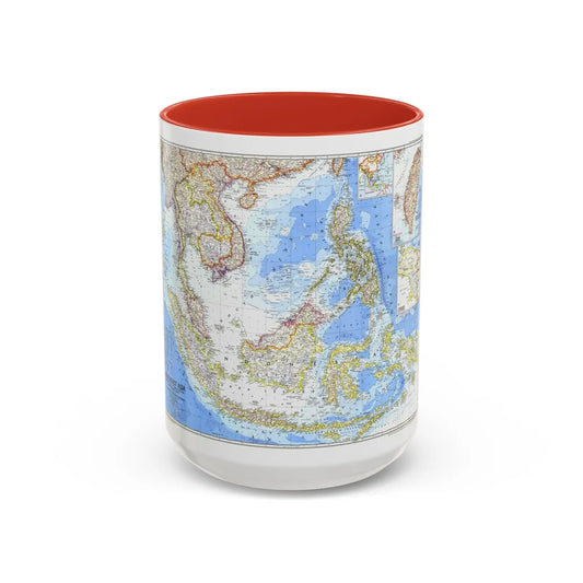 Asia - Southeast (1968) (Map) Accent Coffee Mug-15oz-Red-Go Mug Yourself