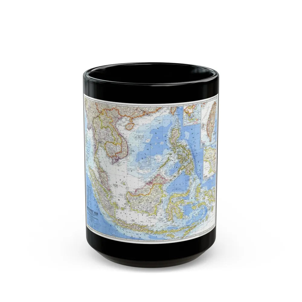 Asia - Southeast (1968) (Map) Black Coffee Mug-15oz-Go Mug Yourself