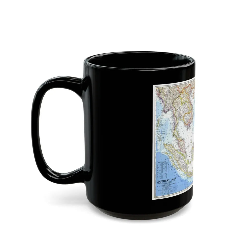 Asia - Southeast (1968) (Map) Black Coffee Mug-Go Mug Yourself