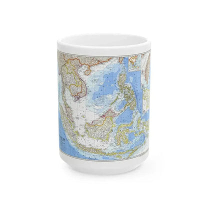 Asia - Southeast (1968) (Map) White Coffee Mug 15oz - Go Mug Yourself