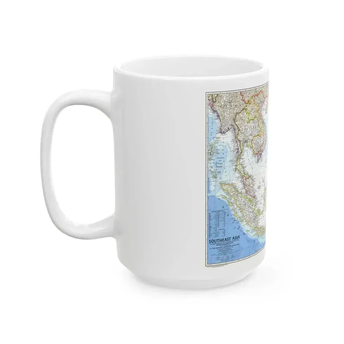Asia - Southeast (1968) (Map) White Coffee Mug - Go Mug Yourself