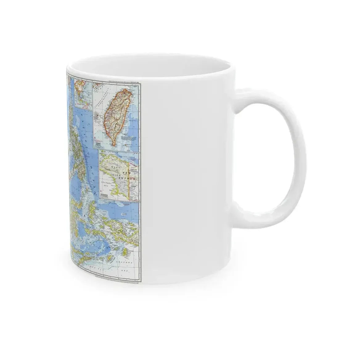 Asia - Southeast (1968) (Map) White Coffee Mug - Go Mug Yourself