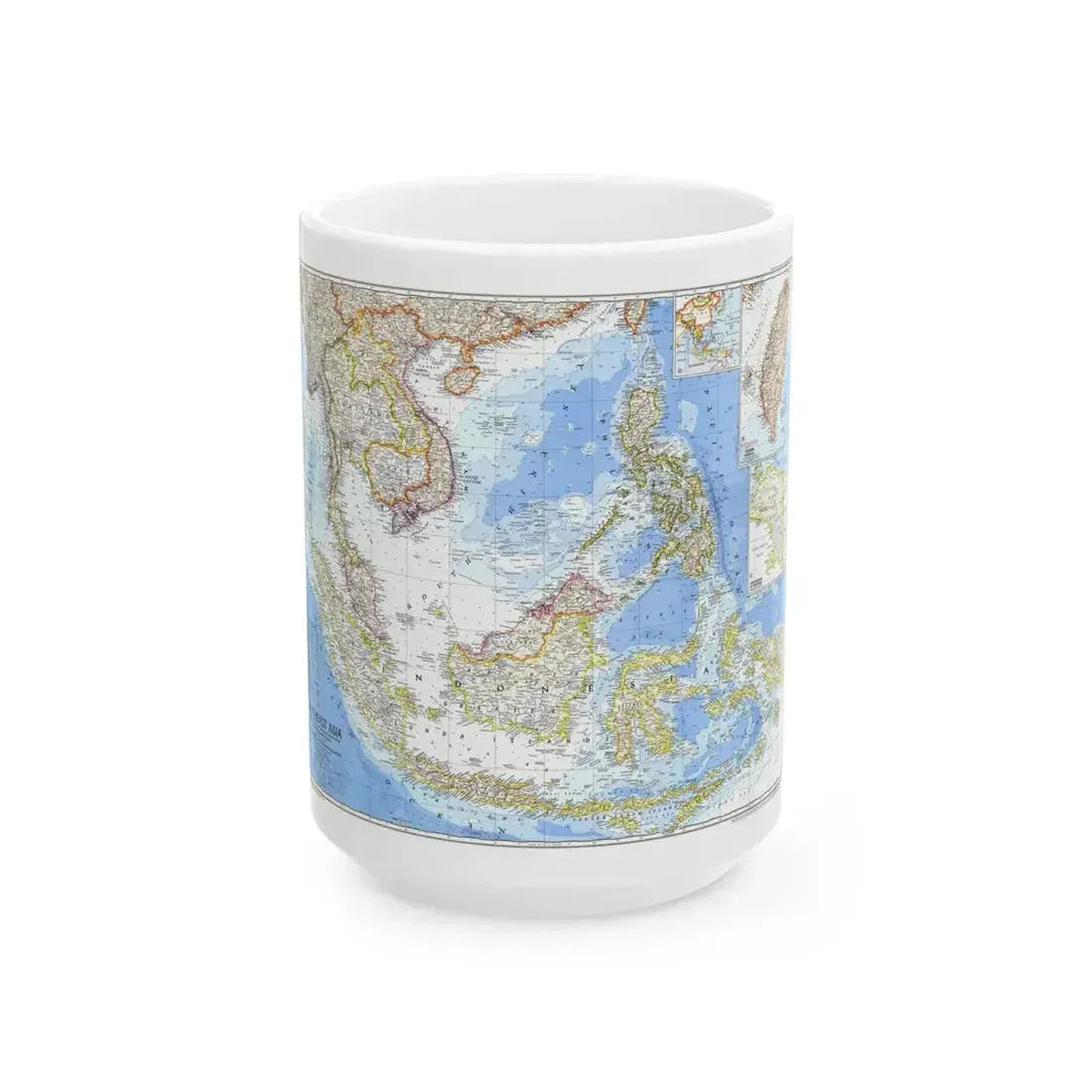 Asia - Southeast (1968) (Map) White Coffee Mug - Go Mug Yourself