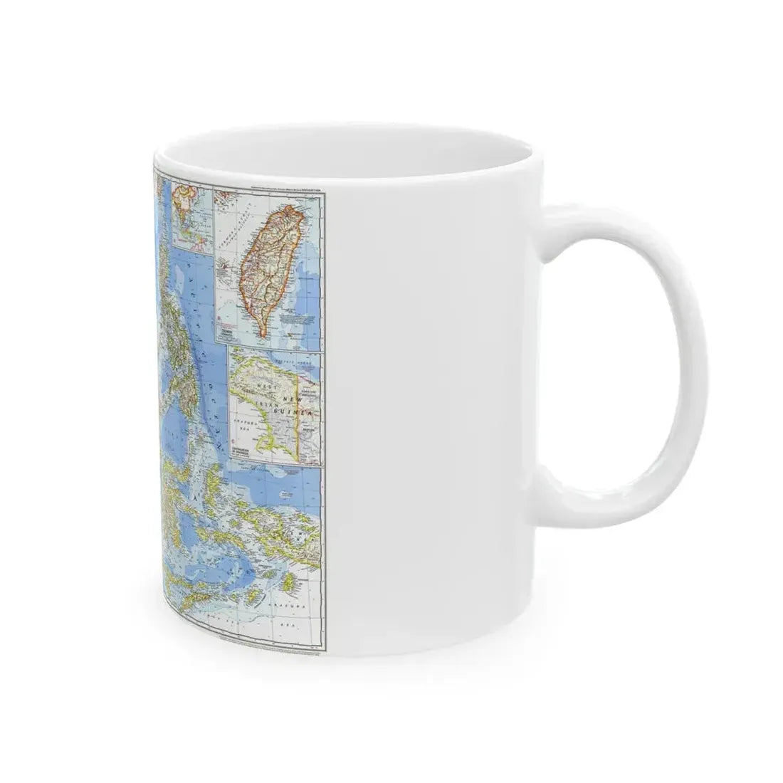 Asia - Southeast (1968) (Map) White Coffee Mug - Go Mug Yourself