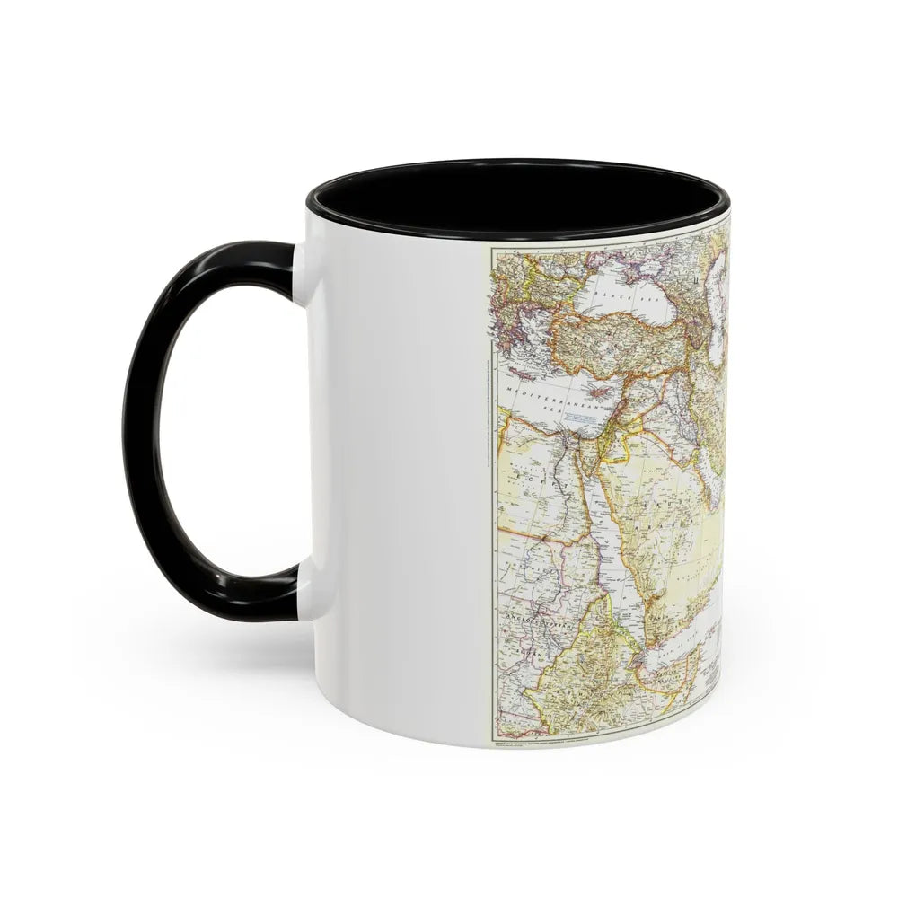 Asia - Southwest (1952) (Map) Accent Coffee Mug-Go Mug Yourself