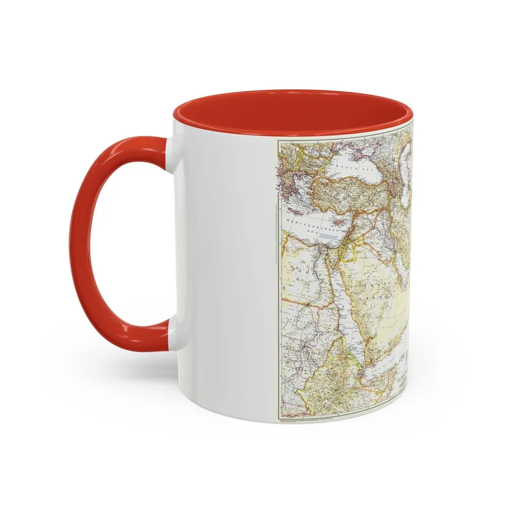 Asia - Southwest (1952) (Map) Accent Coffee Mug-Go Mug Yourself