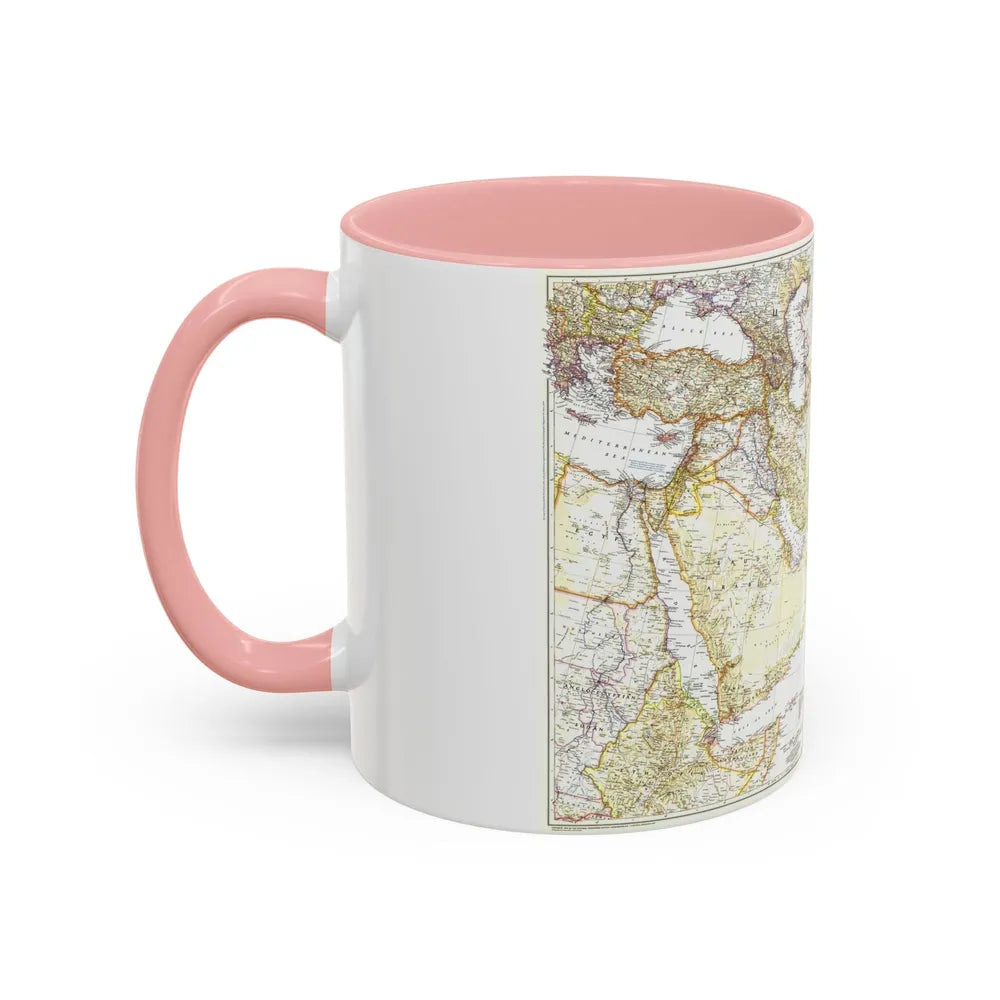 Asia - Southwest (1952) (Map) Accent Coffee Mug-Go Mug Yourself