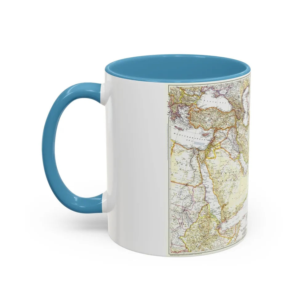 Asia - Southwest (1952) (Map) Accent Coffee Mug-Go Mug Yourself