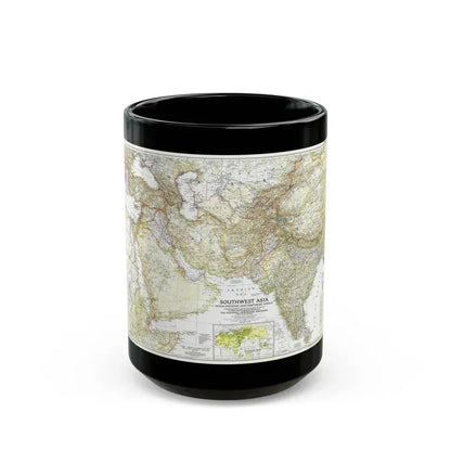 Asia - Southwest (1952) (Map) Black Coffee Mug 15oz - Go Mug Yourself